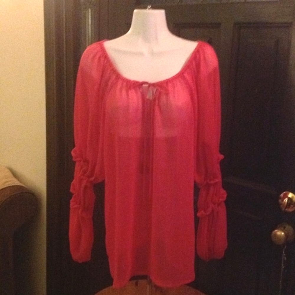 HOT PINK SHEER TUNIC